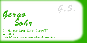 gergo sohr business card